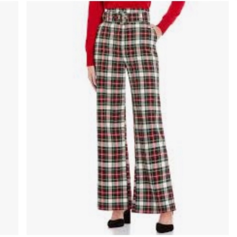 Alex Marie
Rebecca Festive Plaid Belted Wide Leg Pants